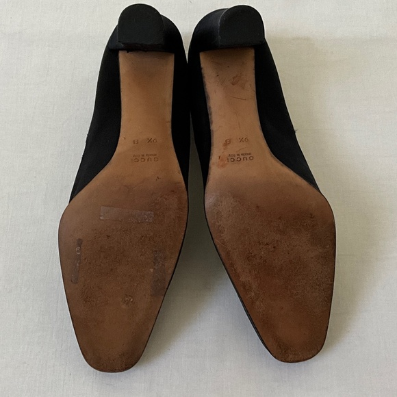 GUCCI Satin Pumps Heels Black Size 9.5 - Picture 7 of 16